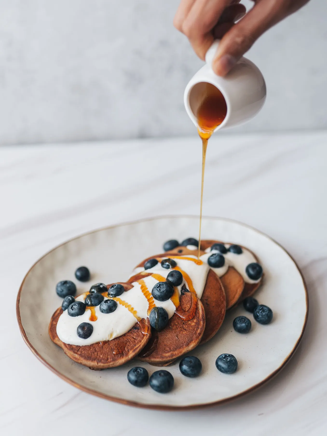 High Protein Blueberry Pancakes