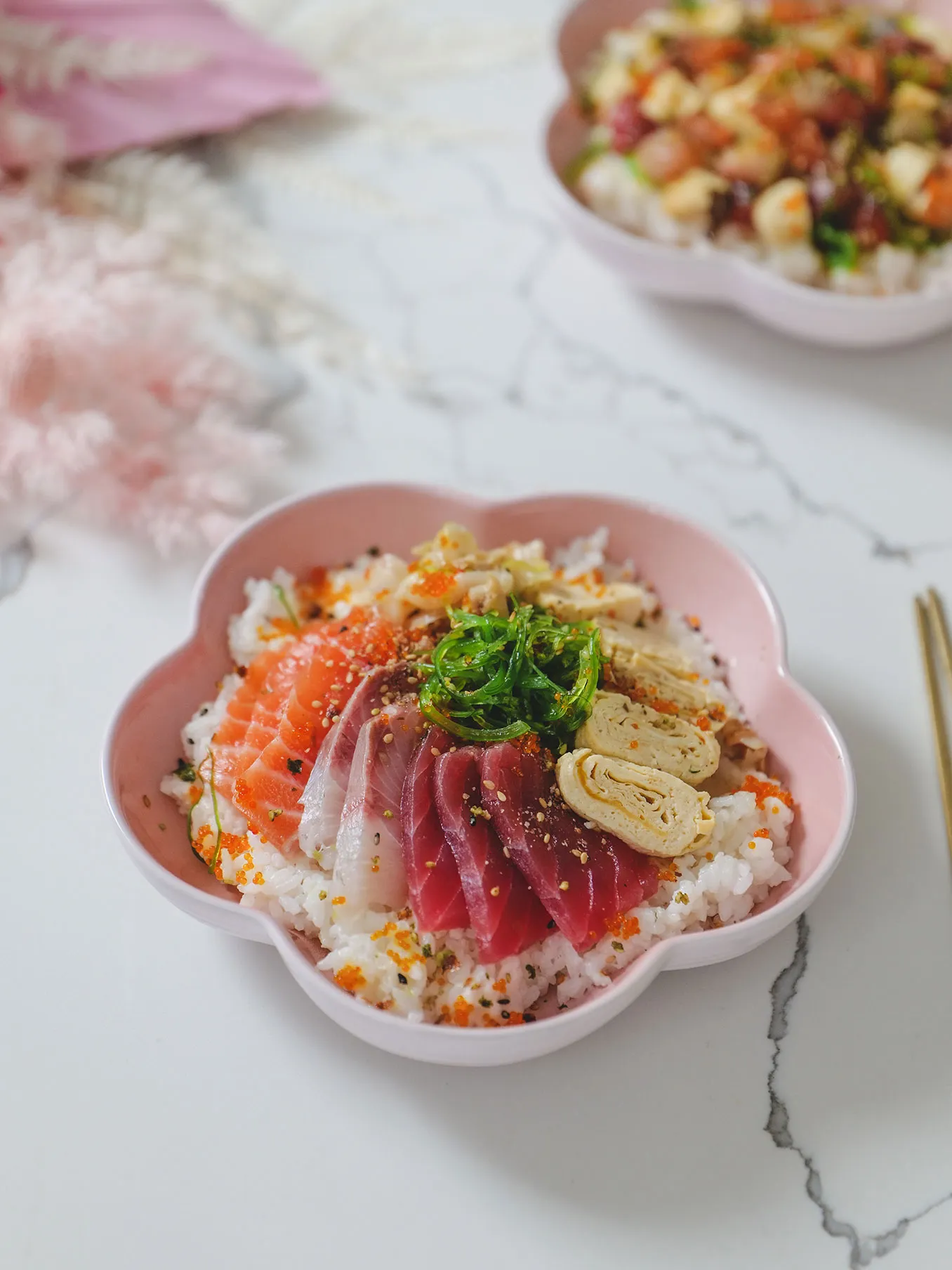 Sashimi Rice Bowl Chirashi Don Chloe Ting Recipes