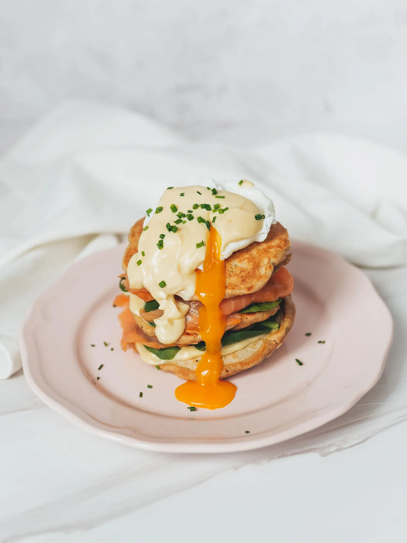 Eggs Benedict Pancakes with Smoked Salmon