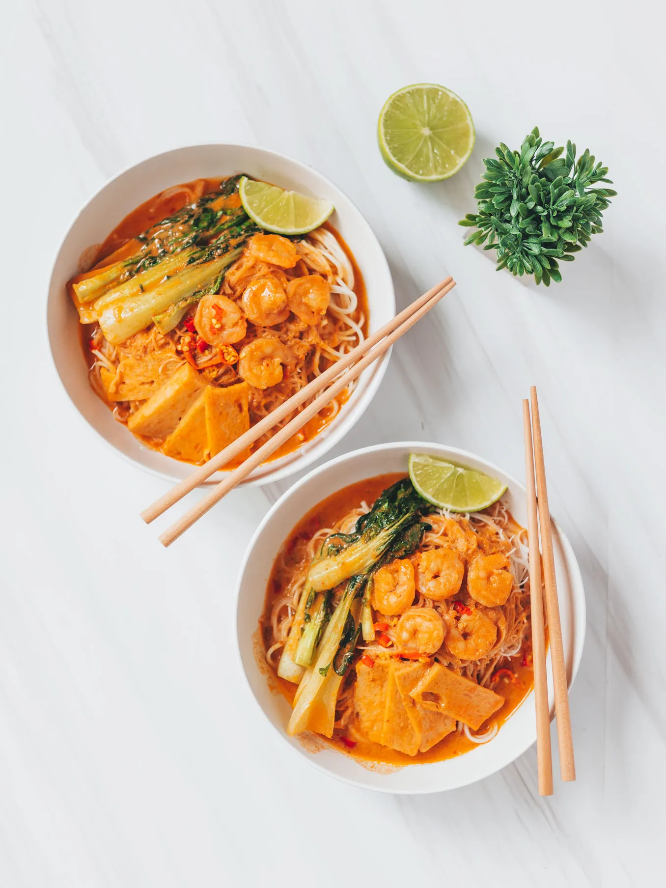 Healthy Prawn Laksa Noodle Soup