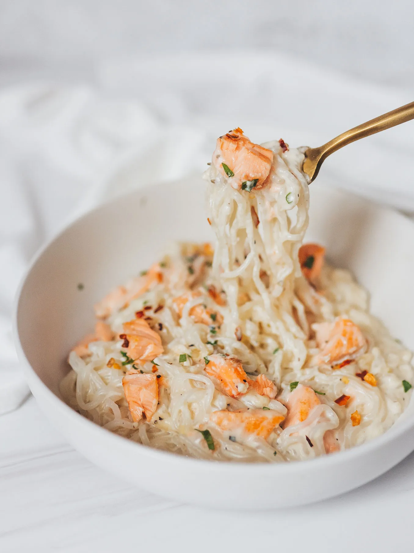 Healthy Salmon Alfredo