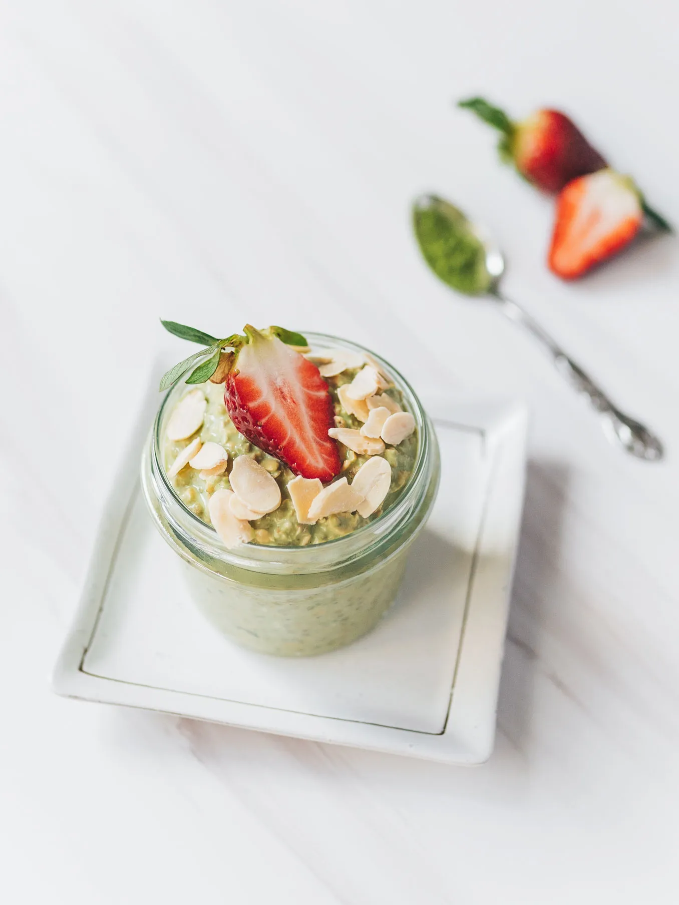 Strawberry Matcha Overnight Oats