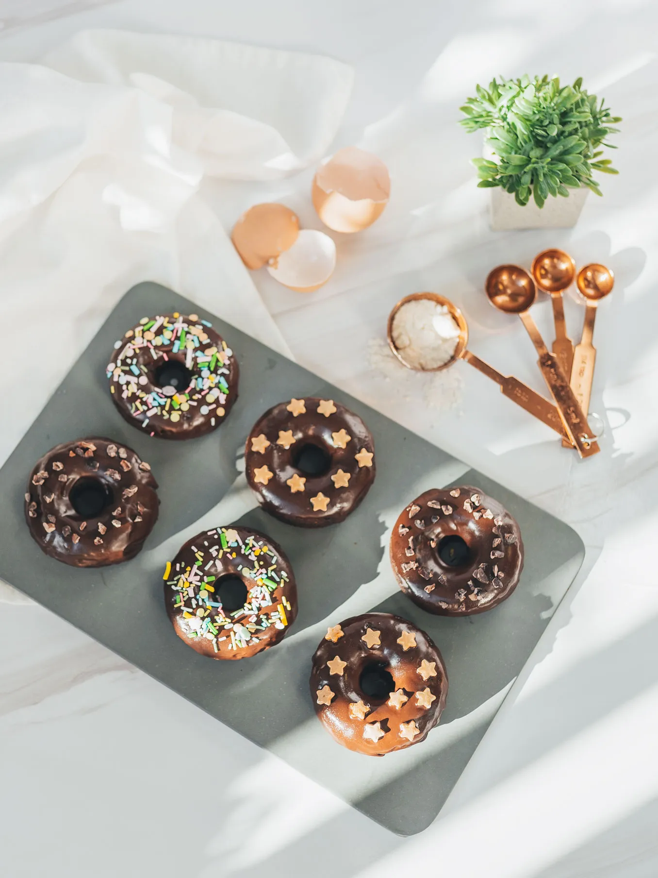 Baked Sweet Potato Chocolate Donuts