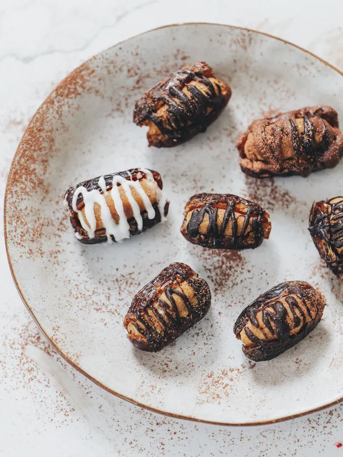 Protein Cookie Dough Stuffed Dates