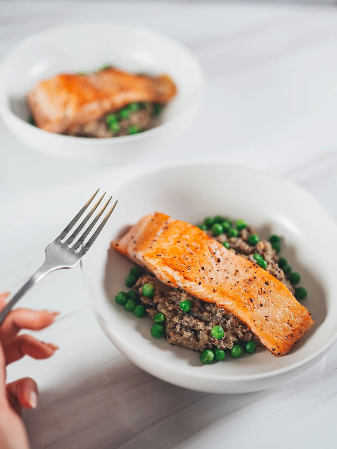 Pan Seared Salmon with Quinoa Risotto