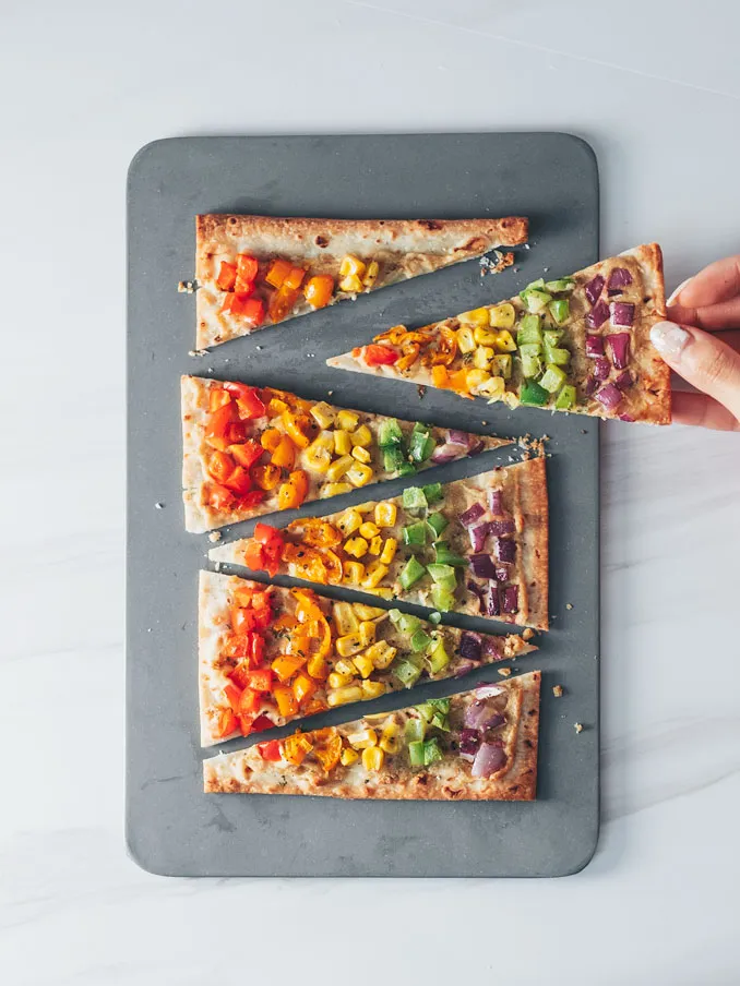 Rainbow Flatbread Pizza