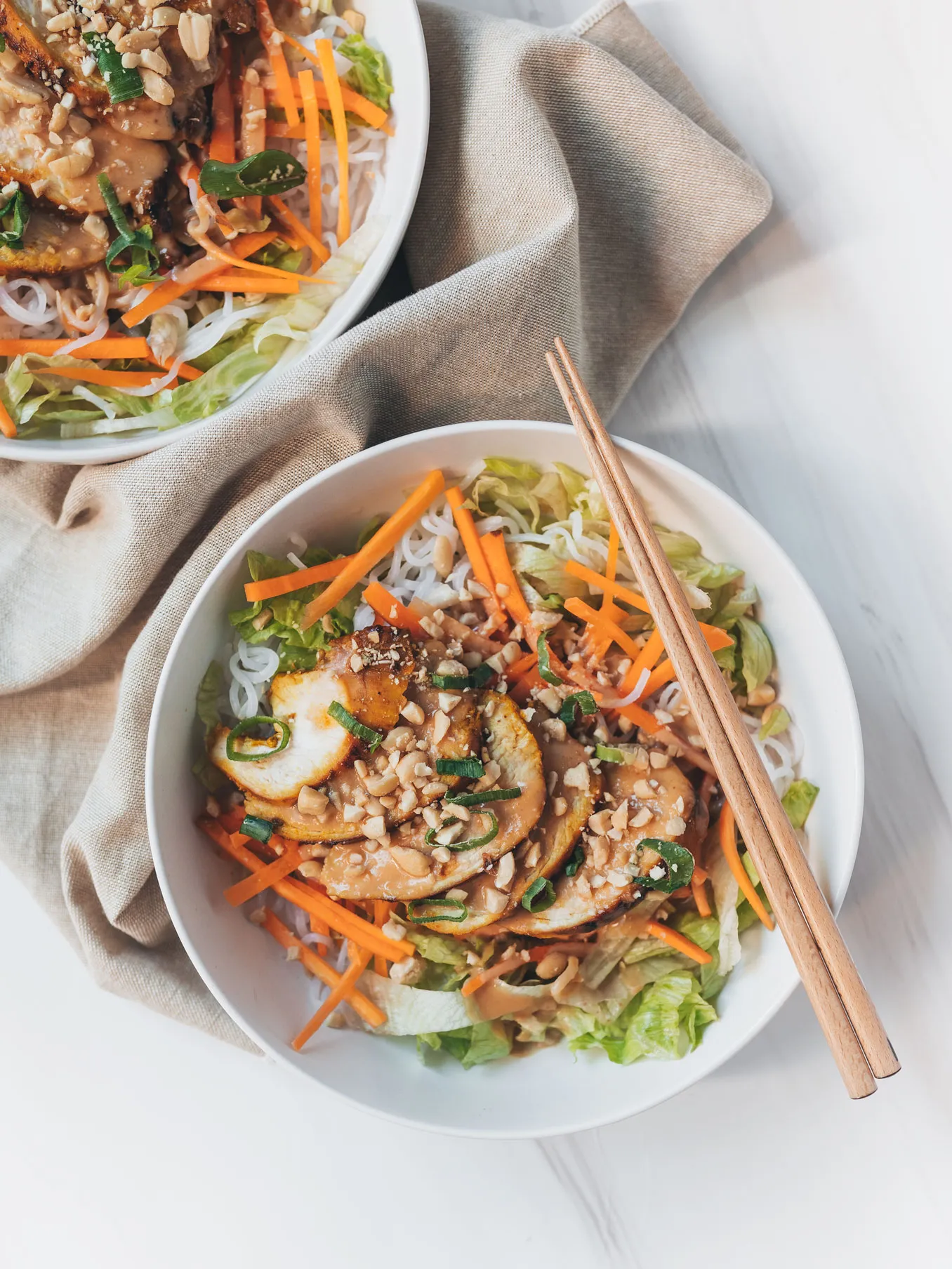 Low Carb Satay Chicken Noodle Salad